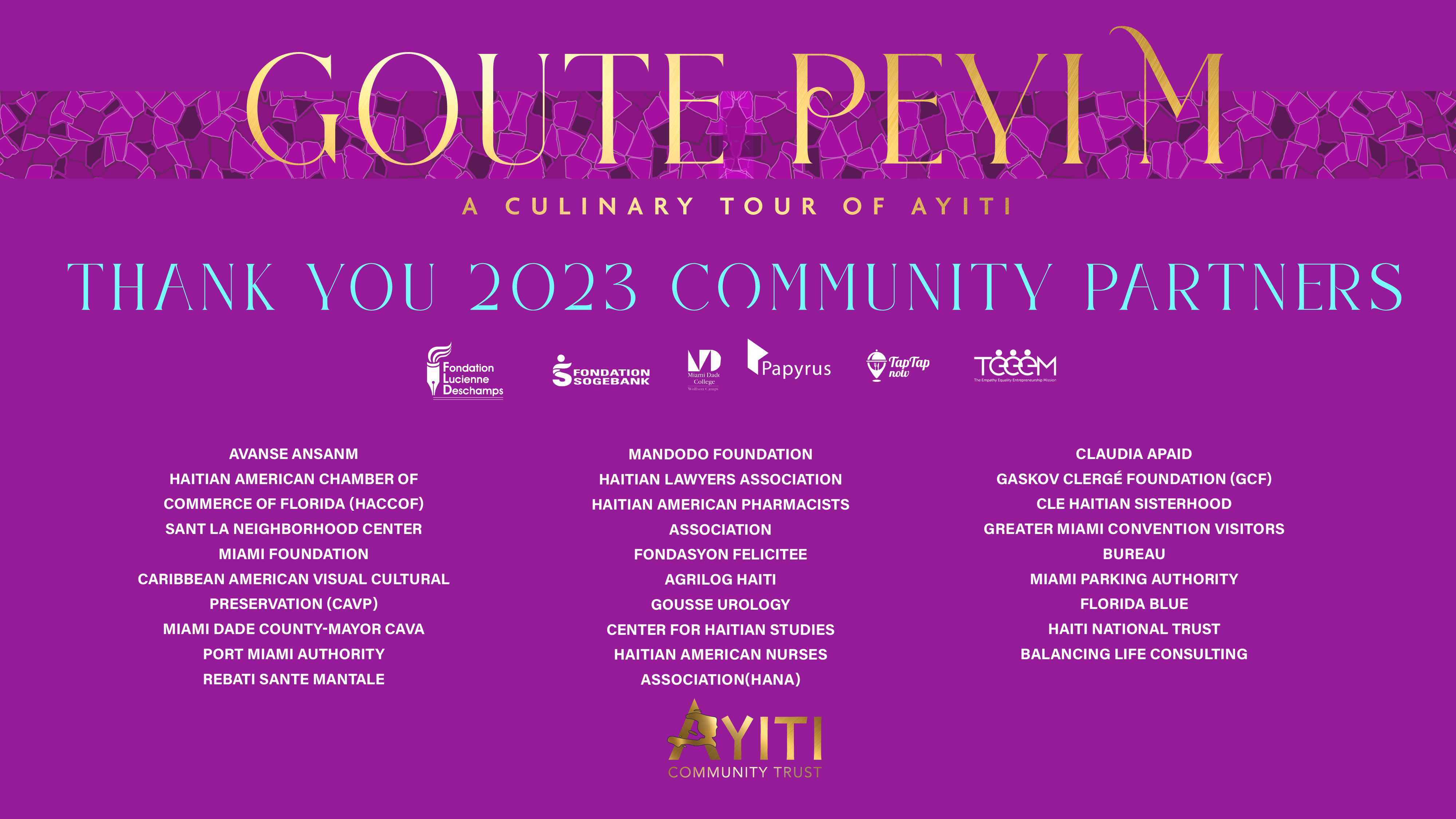 GOUTE PEYI M_THANK YOU BANNER - COMMUNITY PARTNERS